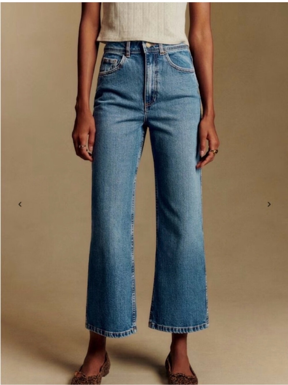 Sézane The Wide Leg Trousers High Rise Blue Denim Jeans 36 US 4 Organic Cotton